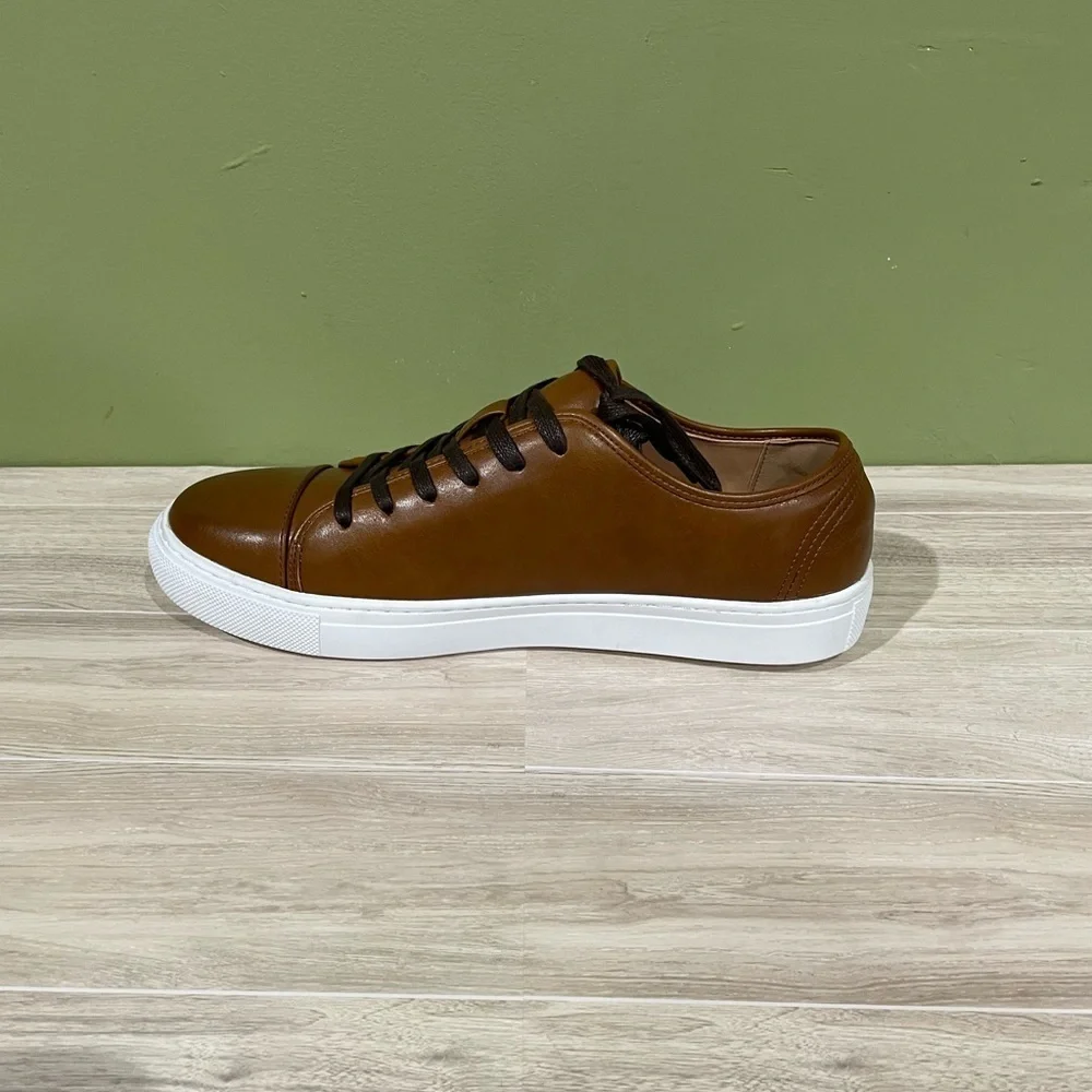 santino Luciano cognac casual Leather Men's Sneakers